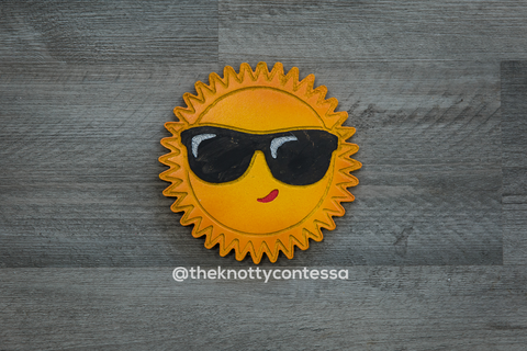 Sun with Glasses "O" Cut Out - The Knotty Contessa's Welcome To Our Home Sign