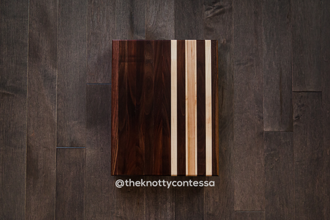 The Vegas Dark - Edge Grain Hardwood Cutting Board - Walnut/Maple/Cherry CUT-VGAS-01