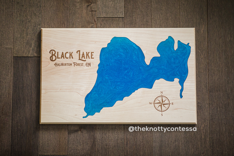 Hardwood and Epoxy Lake Sign