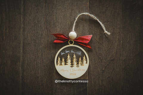 Christmas Ornament - Santa Over The Forest