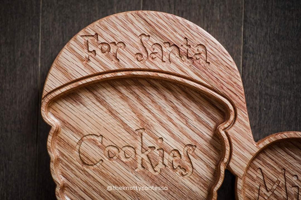 The Knotty Contessa's Original "Milk & Cookie" Santa Wooden Plate