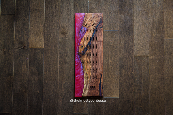 Custom 29 Hand Luxury Black Walnut / Epoxy Cribbage Board